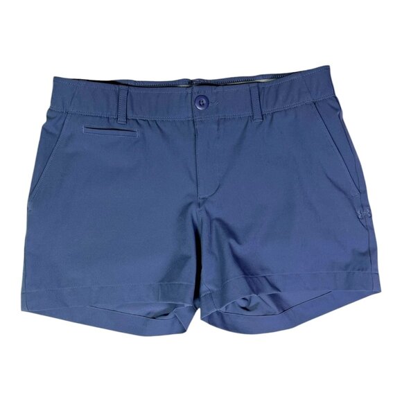 UA Under Armour Size 4 Fitted Heatgear Golf Shorts Blue Zip Fly - Picture 1 of 9